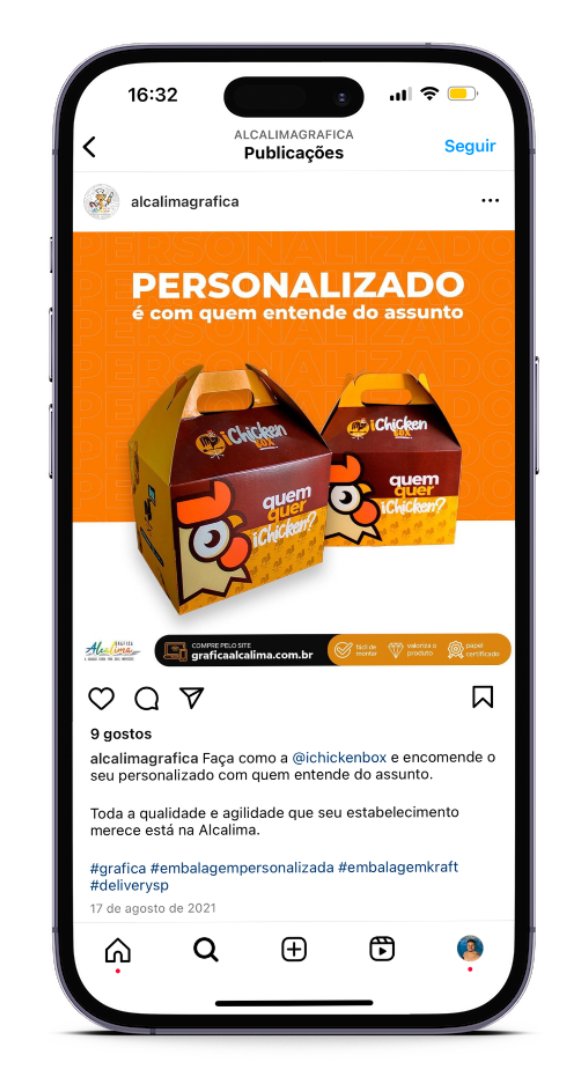 Gráfica Alcalima Embalagens para Delivery Gestão de Mídias Sociais e Tráfego Pago