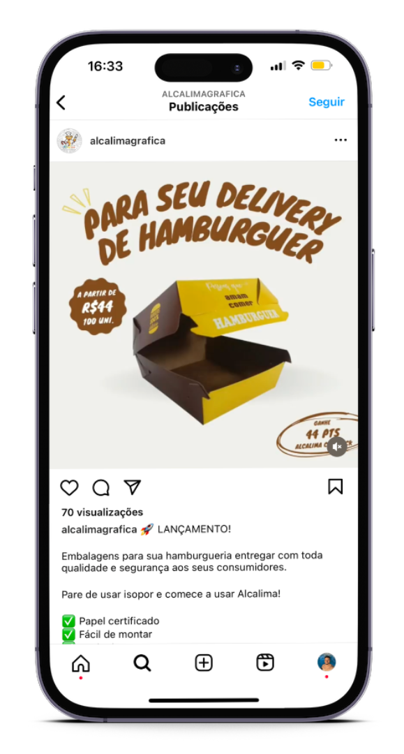 Gráfica Alcalima Embalagens para Delivery Gestão de Mídias Sociais e Tráfego Pago