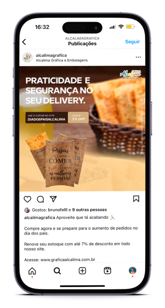 Gráfica Alcalima Embalagens para Delivery Gestão de Mídias Sociais e Tráfego Pago