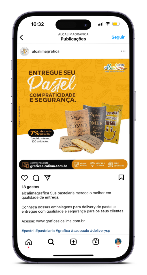 Gráfica Alcalima Embalagens para Delivery Gestão de Mídias Sociais e Tráfego Pago