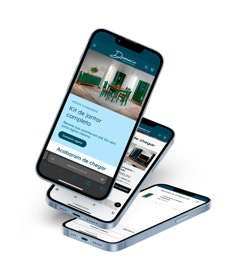 A Demace é uma empresa especializada na venda de mobiliário personalizado de alta qualidade e decoração para o lar, com anos de experiência no mercado, mas recentemente embarcou nas vendas digitais e carecia de uma presença digital sólida.